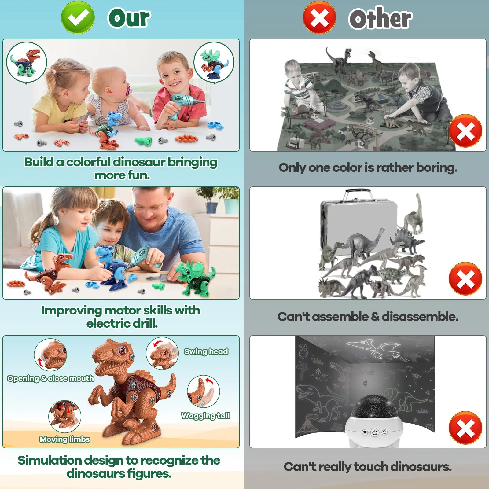 TILLFÄLLIGT 50% RABATT | Drillasaur™ | DIY-byggklossar för dinosaurier