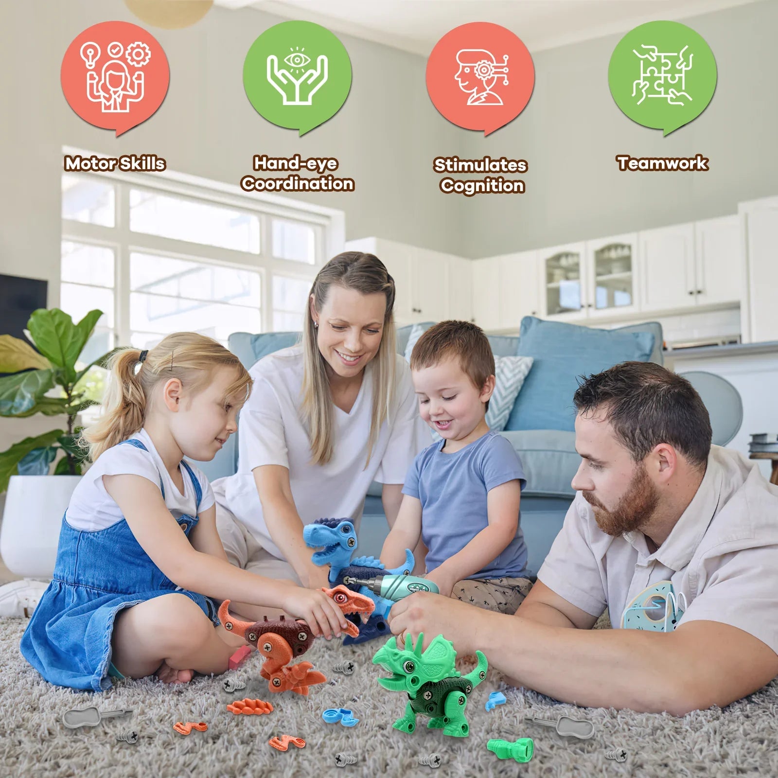 TILLFÄLLIGT 50% RABATT | Drillasaur™ | DIY-byggklossar för dinosaurier