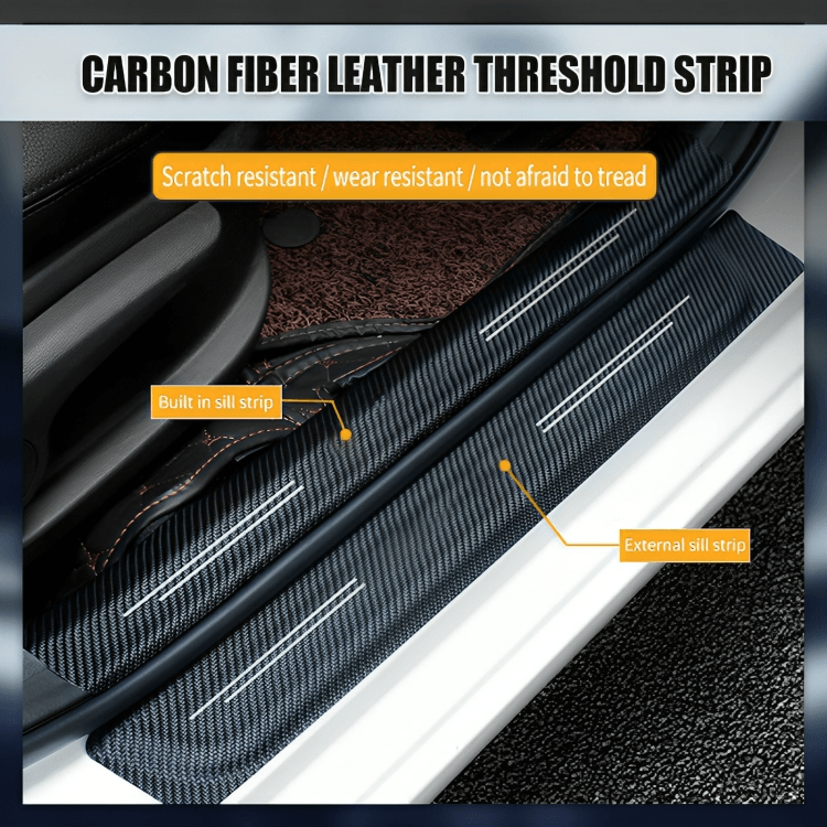 TILLFĂLLIGT 50% RABATT | StepGuardâą | Kolfiber bil dörrtröskel skyddsdekal - Aurora Stockholm