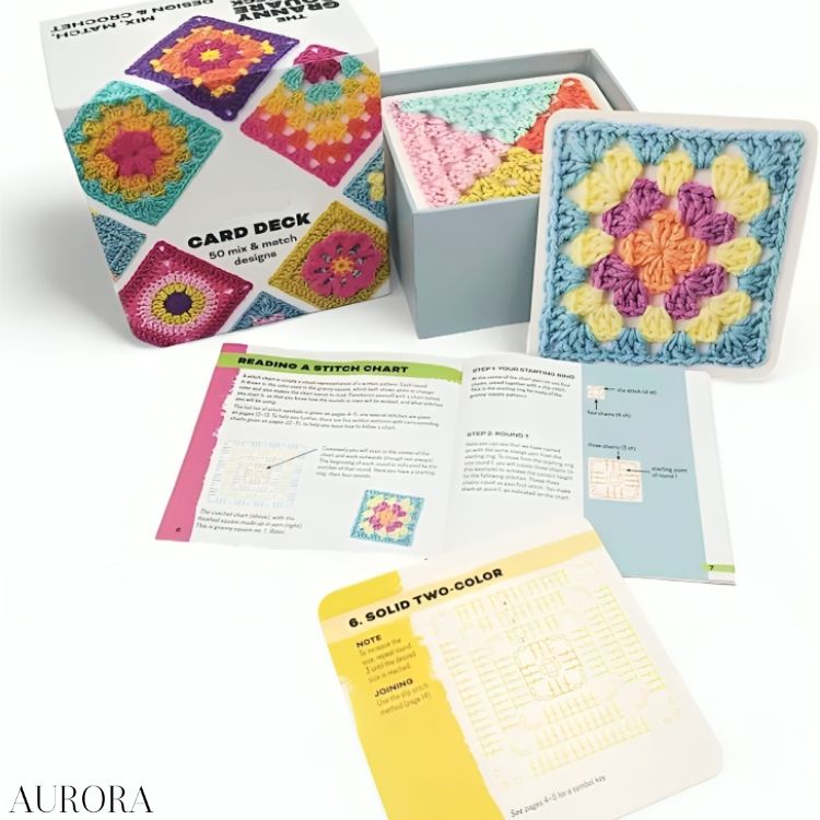 TILLFÄLLIGT 50% RABATT | CrochetDeck™ | Broderigarn stickmönster kort set