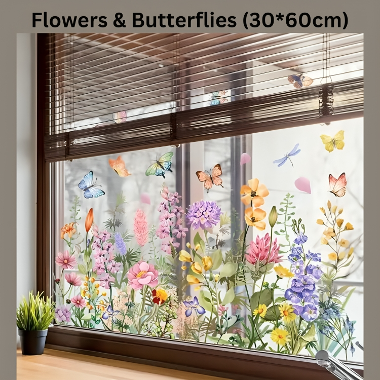 FloraShade™ | Blomstermönster fönsterklistermärke