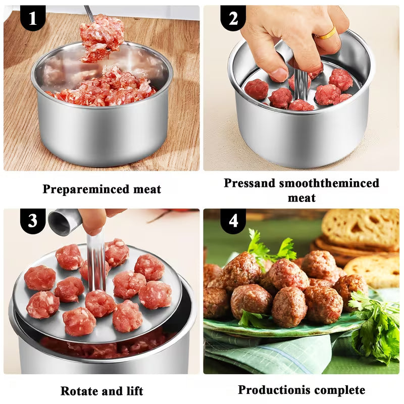 TILLFÄLLIGT 50% RABATT | MeatPress™ | Köttbullspressform av rostfritt stål
