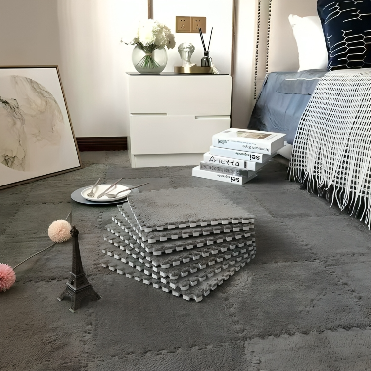 CozyTiles™ | Mjuk, varm pusselmatta i plysch