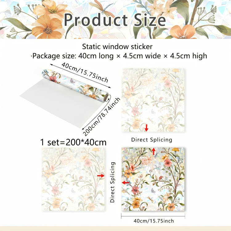 FloraShade™ | Blomstermönster fönsterklistermärke