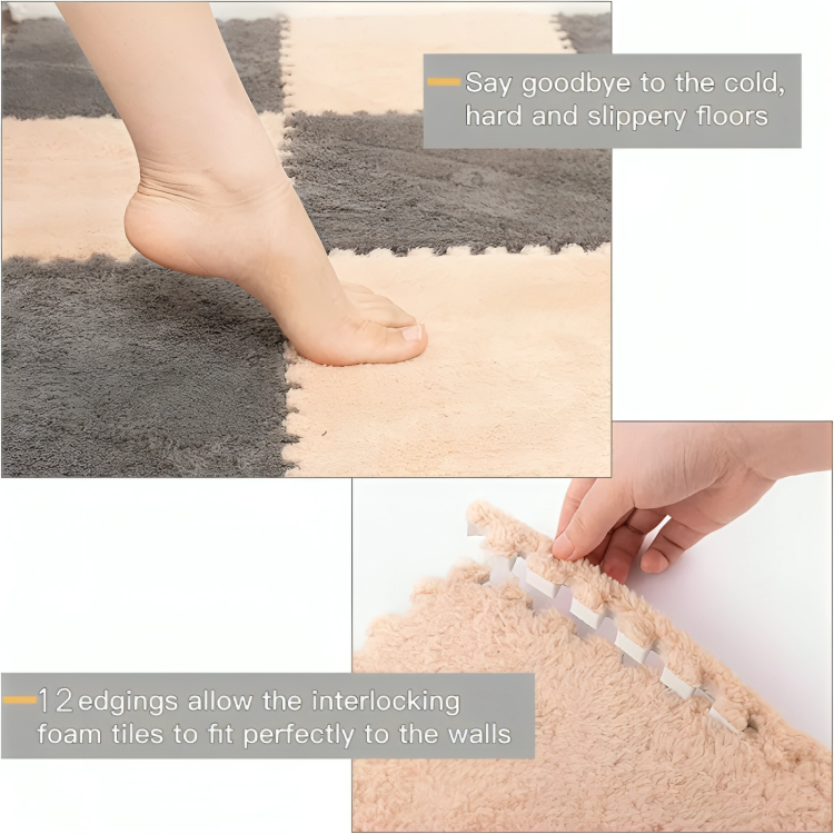 CozyTiles™ | Mjuk, varm pusselmatta i plysch