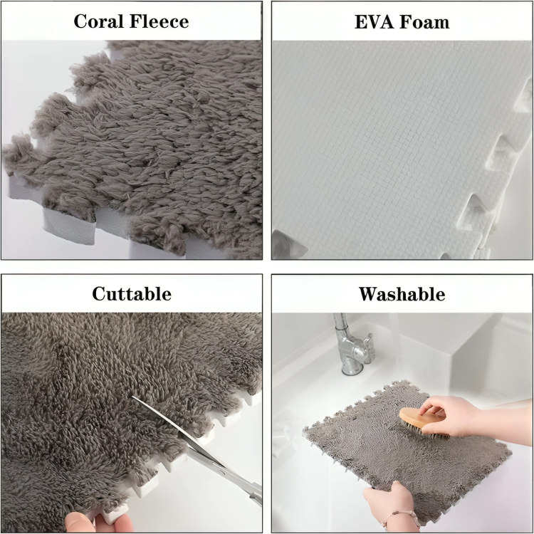 CozyTiles™ | Mjuk, varm pusselmatta i plysch