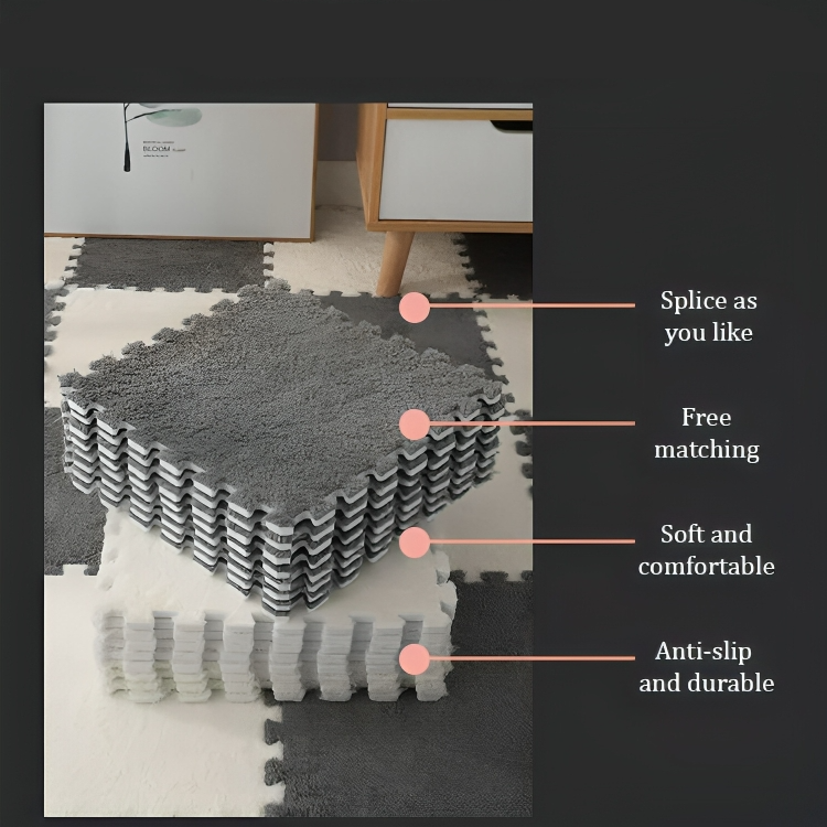 CozyTiles™ | Mjuk, varm pusselmatta i plysch
