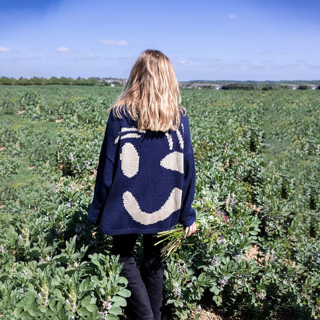 CozyJoy™ | Gladlynt smiley överdimensionerad tröja