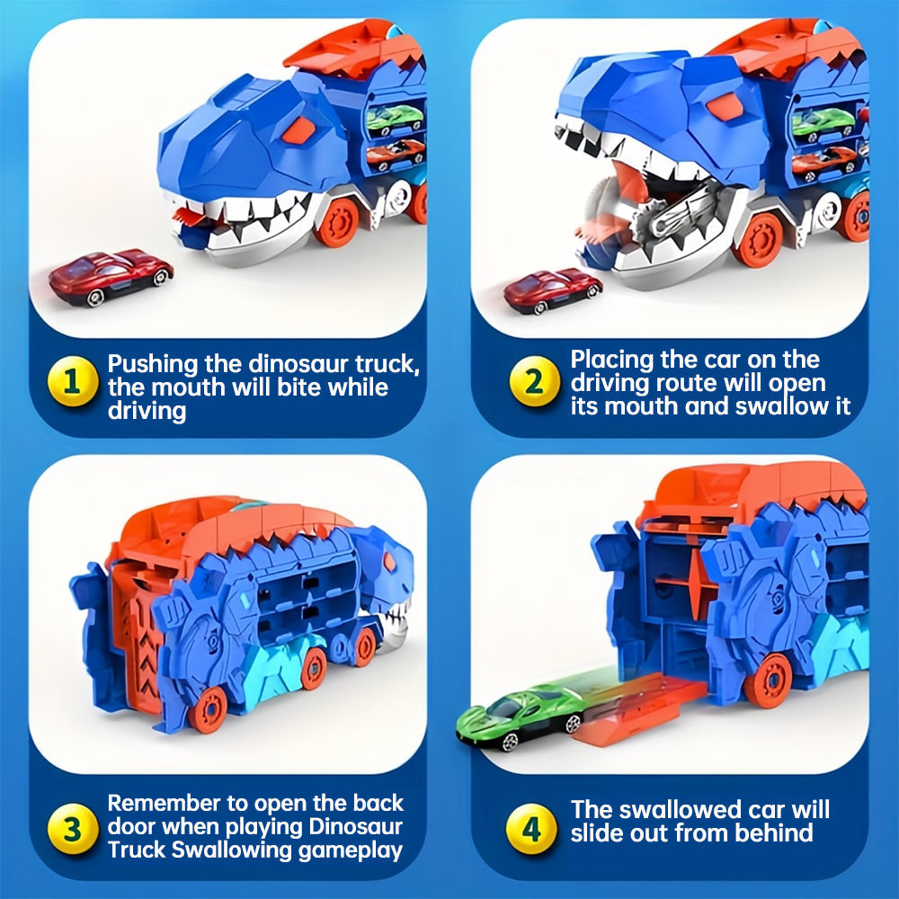 RacerRex™ | Dinosaurietransportbil med hopfällbar rutschkana
