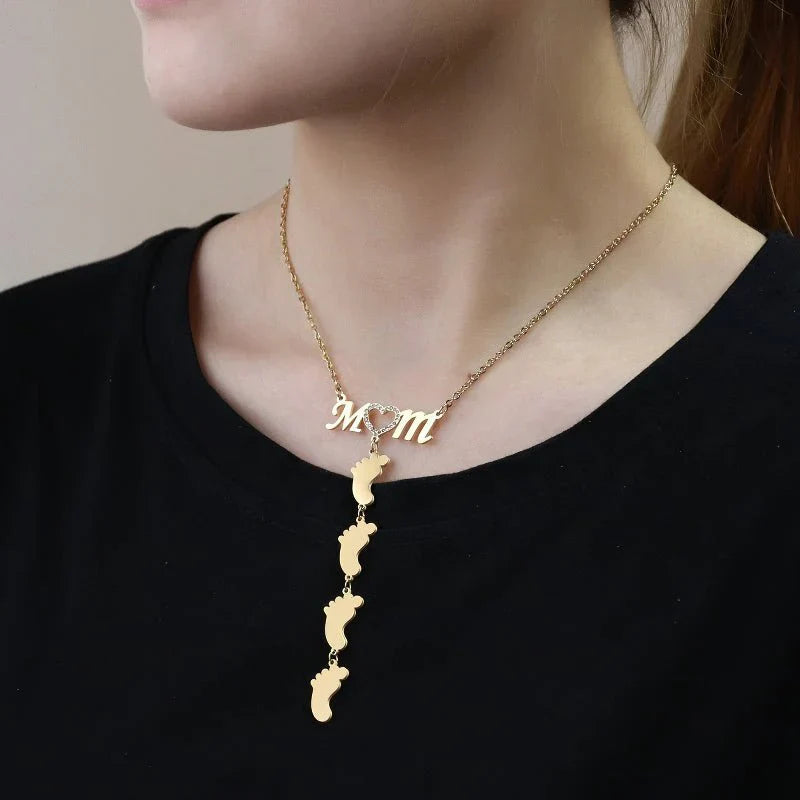 LittleSteps™ | Personligt baby fot namn halsband