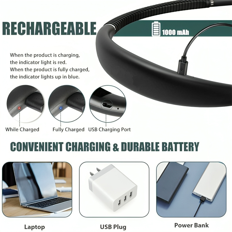 FlexiBeam™ | Flexibel handsfree LED-halslampa Läslampa